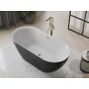 Mexen Roxy freistehende Badewanne 170 x 80 cm, weiß/schwarz, Überlauf gold - 51201708075-50