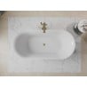 Mexen Roxy freistehende Badewanne 170 x 80 cm, weiß/schwarz, Überlauf in gebürstetem Gold - 51201708075-55