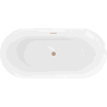 Mexen Roxy freistehende Badewanne 170 x 80 cm, weiß/schwarz, Überlauf gebürstetes Kupfer - 51201708075-65