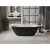 Mexen Roxy freistehende Badewanne 170 x 80 cm, weiß/schwarz, Überlauf gebürstetes Kupfer - 51201708075-65
