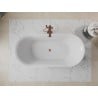 Mexen Roxy freistehende Badewanne 170 x 80 cm, weiß/schwarz, Überlauf gebürstetes Kupfer - 51201708075-65