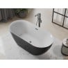 Mexen Roxy freistehende Badewanne 170 x 80 cm, weiß/schwarz, Überlauf gun gray gebürstet - 51201708075-66