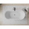 Mexen Roxy freistehende Badewanne 170 x 80 cm, weiß/schwarz, Überlauf gun gray gebürstet - 51201708075-66