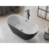 Mexen Roxy freistehende Badewanne 170 x 80 cm, weiß/schwarz, schwarzer Überlauf - 51201708075-70