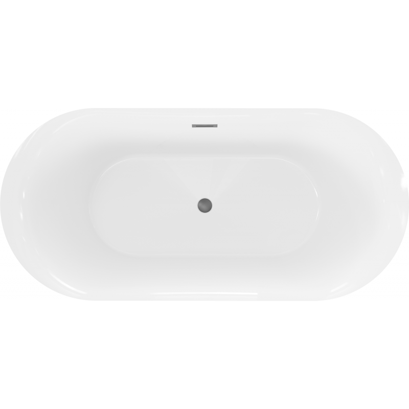 Mexen Roxy freistehende Badewanne 170 x 80 cm, weiß/schwarz, Überlauf gun metal - 51201708075-95