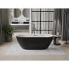 Mexen Roxy freistehende Badewanne 170 x 80 cm, weiß/schwarz, Überlauf gun metal - 51201708075-95