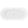 Mexen Roxy freistehende Badewanne 170 x 80 cm, weiß/schwarz, Überlauf gebürsteter Nickel - 51201708075-97