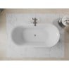 Mexen Roxy freistehende Badewanne 170 x 80 cm, weiß/schwarz, Überlauf gebürsteter Nickel - 51201708075-97