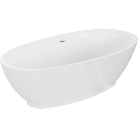 Mexen Bilbao freistehende Badewanne 180 x 90 cm, weiß, Überlauf weiß - 51311809000-20