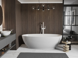 Mexen Bilbao freistehende Badewanne 180 x 90 cm, weiß, Überlauf weiß - 51311809000-20