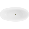 Mexen Bilbao freistehende Badewanne 180 x 90 cm, weiß, Überlauf gold - 51311809000-50