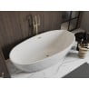 Mexen Bilbao freistehende Badewanne 180 x 90 cm, weiß, Überlauf gold - 51311809000-50
