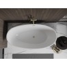 Mexen Bilbao freistehende Badewanne 180 x 90 cm, weiß, Überlauf gebürstetes Gold - 51311809000-55