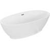 Mexen Bilbao freistehende Badewanne 180 x 90 cm, weiß, Überlauf roségold - 51311809000-60