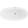 Mexen Bilbao freistehende Badewanne 180 x 90 cm, weiß, schwarzer Überlauf - 51311809000-70