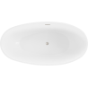 Mexen Bilbao freistehende Badewanne 180 x 90 cm, weiß, Überlauf gebürstetes Nickel - 51311809000-97
