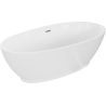 Mexen Bilbao freistehende Badewanne 180 x 90 cm, weiß, Überlauf gebürstetes Nickel - 51311809000-97