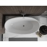 Mexen Bilbao freistehende Badewanne 180 x 90 cm, weiß, Überlauf Gun Metal - 51311809000-95