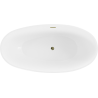 Mexen Bilbao freistehende Badewanne 180 x 90 cm, weiß/schwarz, Überlauf gold - 51311809075-50