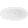 Mexen Bilbao freistehende Badewanne 180 x 90 cm, weiß/schwarz, Überlauf Chrom - 51311809075-01