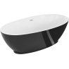 Mexen Bilbao freistehende Badewanne 180 x 90 cm, weiß/schwarz, weißer Überlauf - 51311809075-20