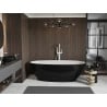 Mexen Bilbao freistehende Badewanne 180 x 90 cm, weiß/schwarz, weißer Überlauf - 51311809075-20