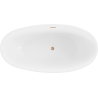 Mexen Bilbao freistehende Badewanne 180 x 90 cm, weiß/schwarz, Überlauf gebürstetes Kupfer - 51311809075-65