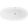 Mexen Bilbao freistehende Badewanne 180 x 90 cm, weiß/schwarz, Überlauf gun gray gebürstet - 51311809075-66