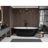Mexen Bilbao freistehende Badewanne 180 x 90 cm, weiß/schwarz, schwarzer Überlauf - 51311809075-70