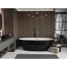 Mexen Bilbao freistehende Badewanne 180 x 90 cm, weiß/schwarz, Überlauf Gunmetal - 51311809075-95