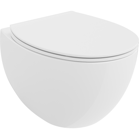 Mexen Egg WC-Schüssel Rimless mit langsam schließendem Slim-Sitz, Duroplast, weiß glänzend - 30245000