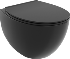 Mexen Egg WC-Schüssel Rimless mit Slim-Softclose-Sitz, Duroplast, Schwarz Matt - 30245070