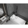 Mexen Next Badewannenfaltwand 1-flügelig 50 x 150 cm, transparent, gebürstet Gun Gray - 895-050-000-00-00-66