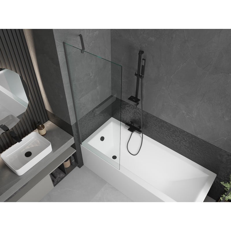 Mexen Next Badewannenfaltwand 1-flügelig 70 x 150 cm, transparent, Gun Metal - 895-070-000-00-00-95