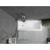 Mexen Next Badewannenabtrennung 1-flügelig 60 x 150 cm, transparent, gebürstetes Nickel - 895-060-000-00-00-97