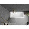 Mexen Next Badewannenabtrennung 1-flügelig 60 x 150 cm, Streifen, gebürstetes Gold - 895-060-000-00-09-55