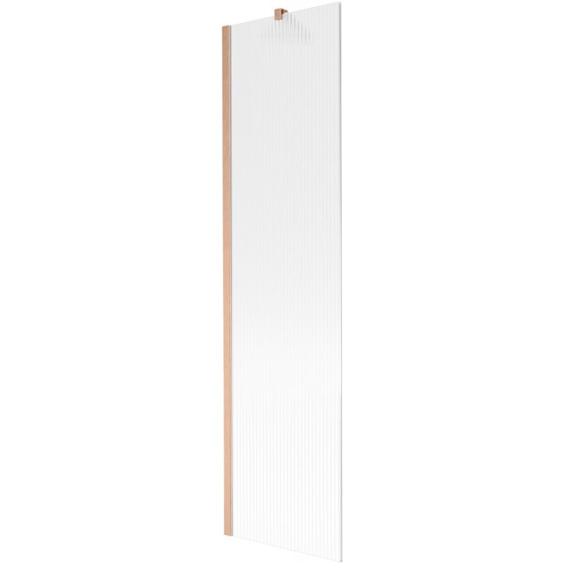 Mexen Next Badewannenabtrennung 1-flügelig 50 x 150 cm, Streifen, gebürstetes Kupfer - 895-050-000-00-09-65