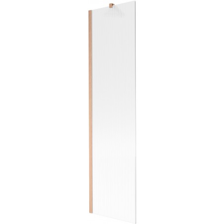 Mexen Next Badewannenabtrennung 1-flügelig 50 x 150 cm, Streifen, gebürstetes Kupfer - 895-050-000-00-09-65
