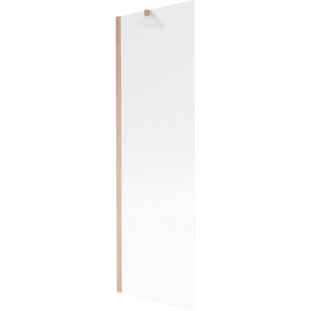 Mexen Next Duschabtrennung für Badewanne 1-flügelig 60 x 150 cm, Streifen, gebürstetes Kupfer - 895-060-000-00-09-65