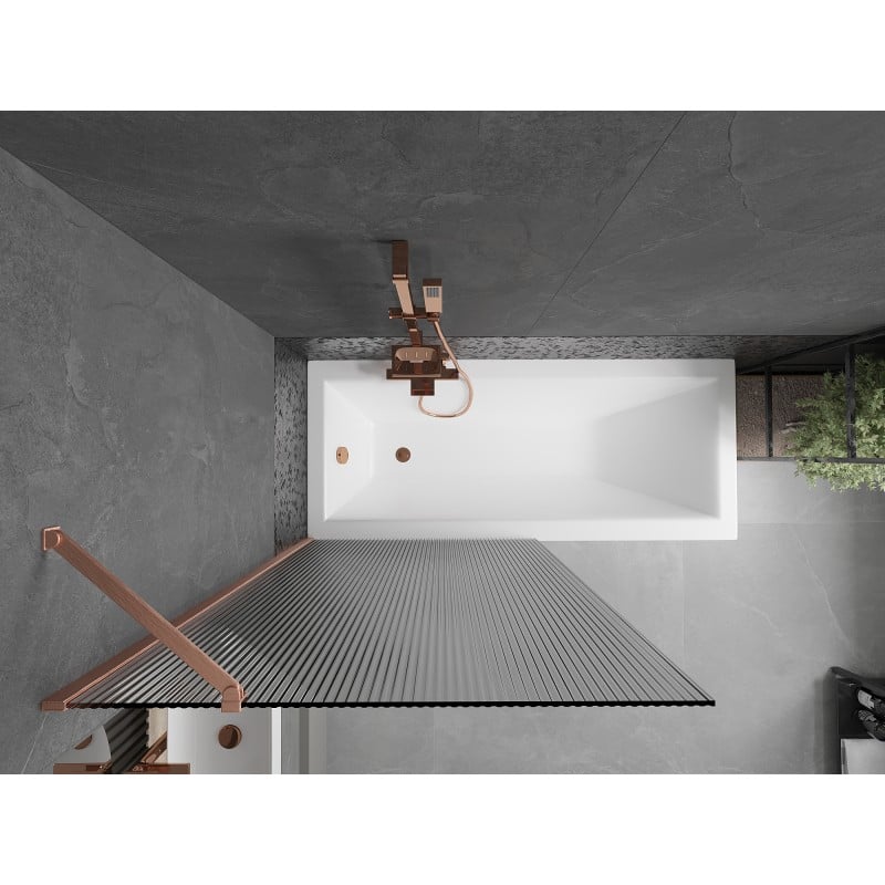 Mexen Next Wannaufsatz 1-flügelig 90 x 150 cm, Streifen, gebürstetes Kupfer - 895-090-000-00-09-65
