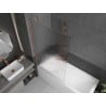 Mexen Next Badewannenfaltwand 1-flügelig 100 x 150 cm, Streifen, gebürstetes Kupfer - 895-100-000-00-09-65