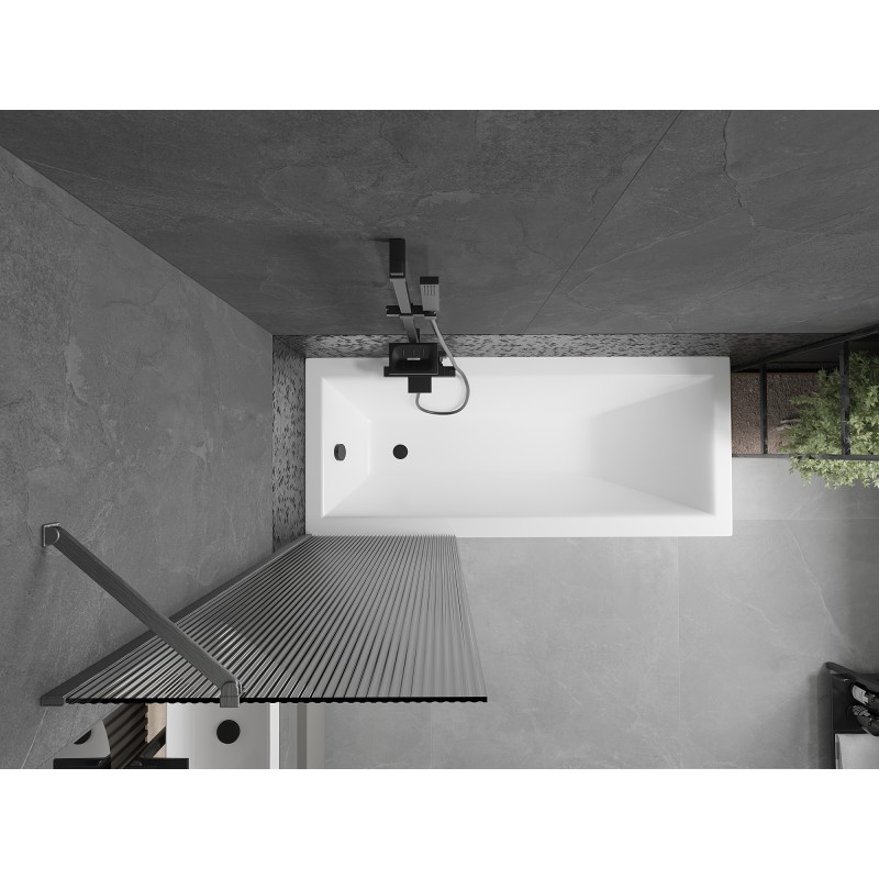 Mexen Next Duschwand 1-flügelig 60 x 150 cm, Streifen, gebürstet Gun Gray - 895-060-000-00-09-66