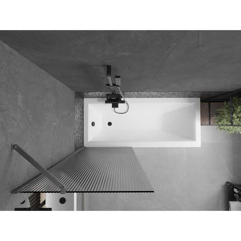Mexen Next Badewannenabtrennung 1-flügelig 70 x 150 cm, prismenartig, gebürstet Gun Gray - 895-070-000-00-09-66