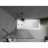 Mexen Next Badewannenabtrennung 1-flügelig 80 x 150 cm, Streifen, gebürstetes Gun Gray - 895-080-000-00-09-66
