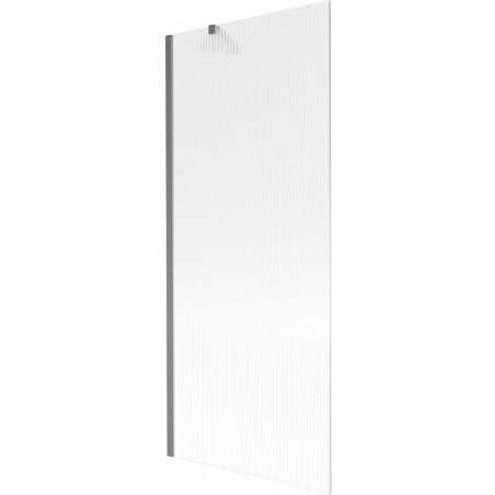 Mexen Next Badewannenabtrennung 1-flügelig 80 x 150 cm, Streifen, gebürstetes Gun Gray - 895-080-000-00-09-66
