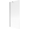 Mexen Next Badewannenabtrennung 1-flügelig 80 x 150 cm, Streifen, gebürstetes Gun Gray - 895-080-000-00-09-66