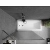 Mexen Next Badewannenfaltwand 1-flügelig 100 x 150 cm, Streifen, gebürstetes Gun Gray - 895-100-000-00-09-66