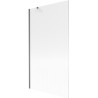 Mexen Next Badewannenfaltwand 1-flügelig 100 x 150 cm, Streifen, gebürstetes Gun Gray - 895-100-000-00-09-66