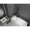 Mexen Next Badewannenwand 1-flügelig 80 x 150 cm, Streifen, Gun Metal - 895-080-000-00-09-95