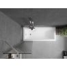 Mexen Next Badewannenabtrennung 1-flügelig 50 x 150 cm, Streifen, gebürstetes Nickel - 895-050-000-00-09-97